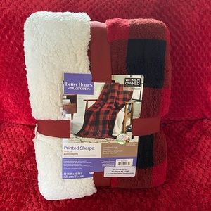 Better Homes & Garden Sherpa Red & Black Plaid Throw